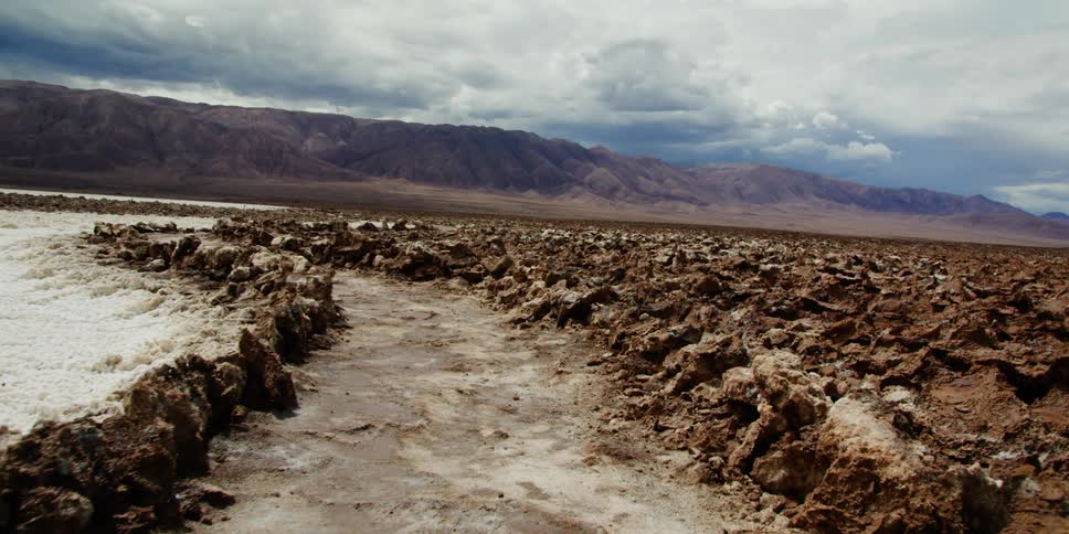 Landscape with rock and soil