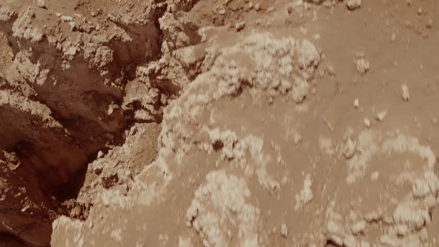 The mountain is covered with rubble and dirt