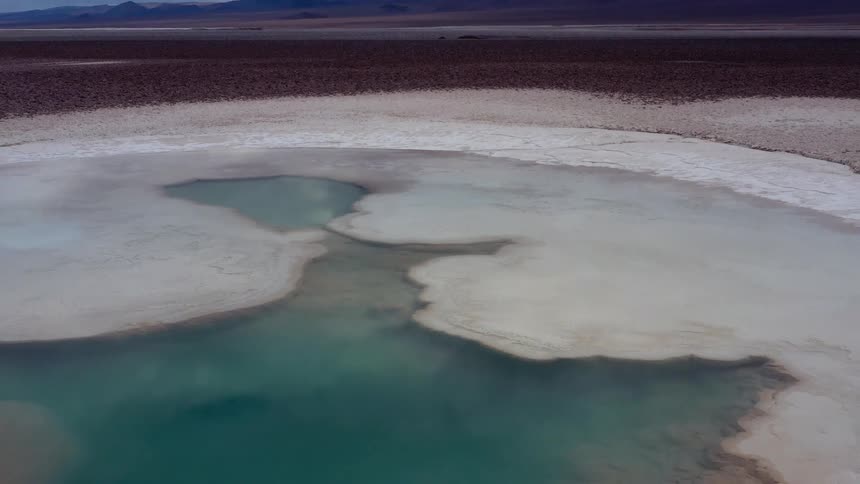 A mostly dried up oasis in the desert