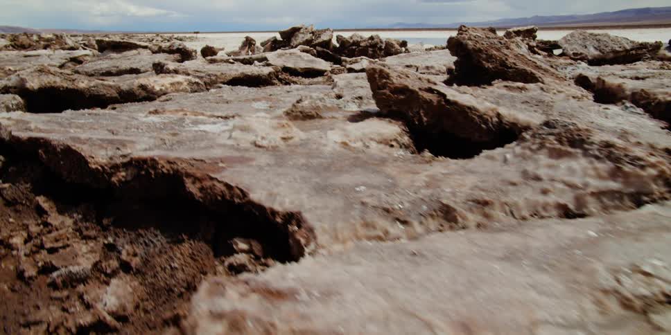 Large rocks in a desert area