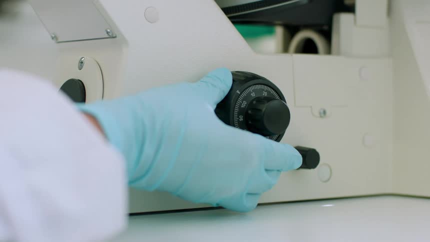 The dial is turned on the machine