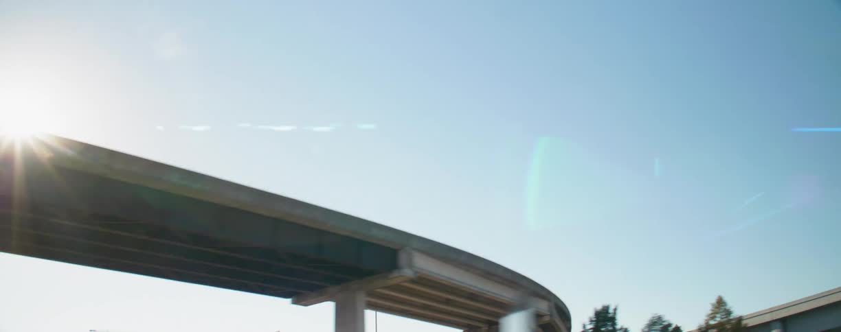 Cars driving down a freeway