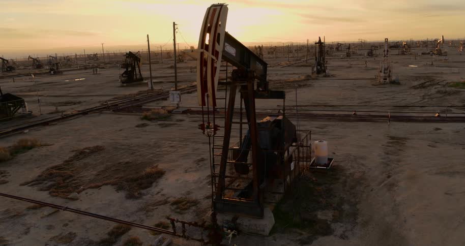 A pump jack in an oilfield