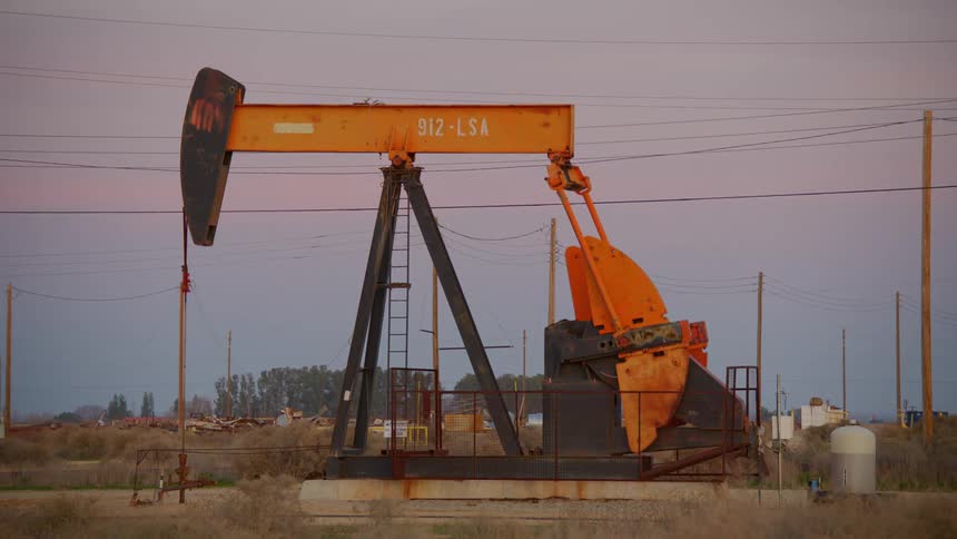 A pump jack in an oilfield