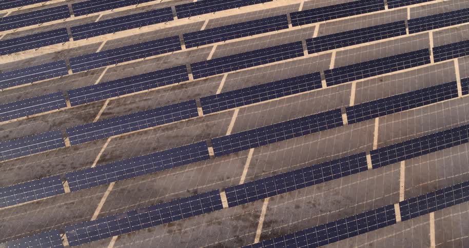 Solar panels in a field