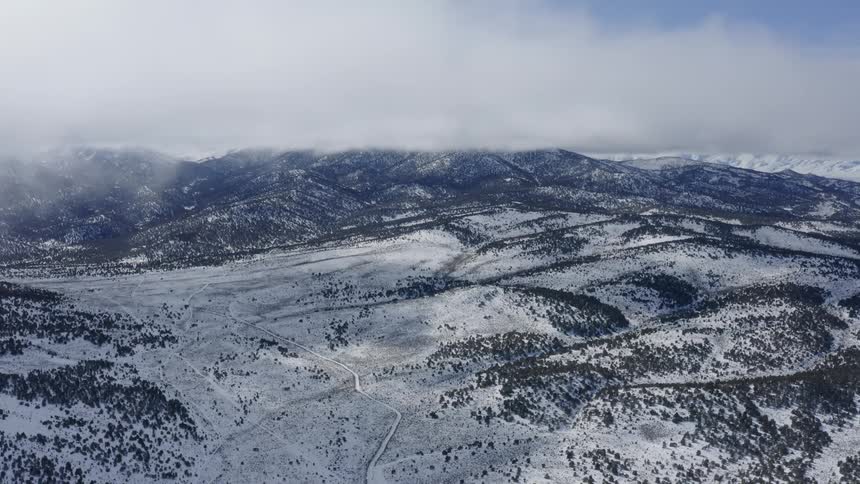 A snow covered mountain range