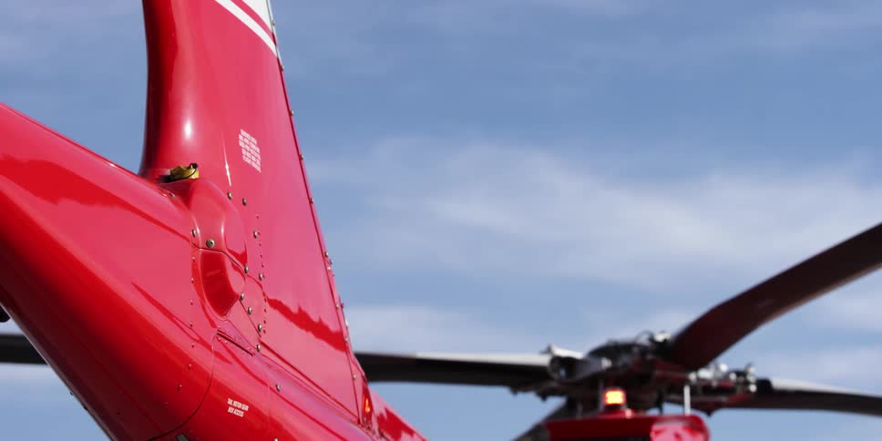 A helicopter on the ground