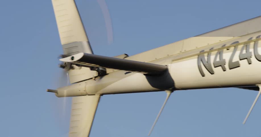 A rotor spins on the tail of a helicopter