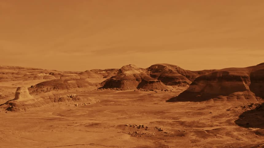 long take of Mars canyon