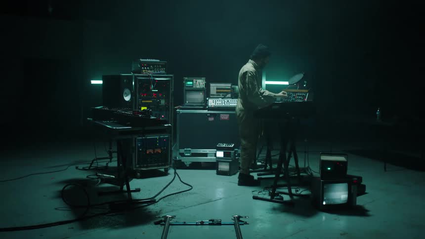 A man is working at a machine pressing buttons