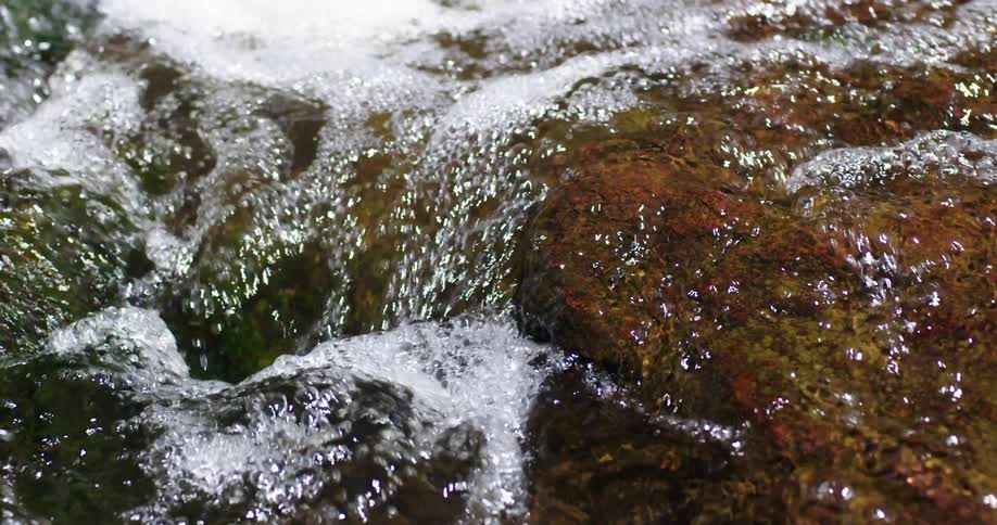 River water flowing over rocks