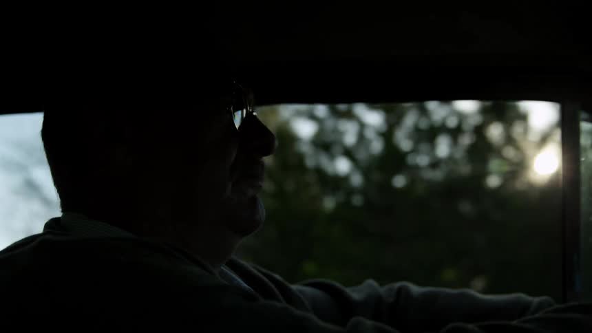 A man drives his car