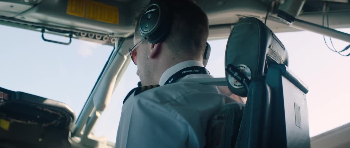 A pilot in an aircraft