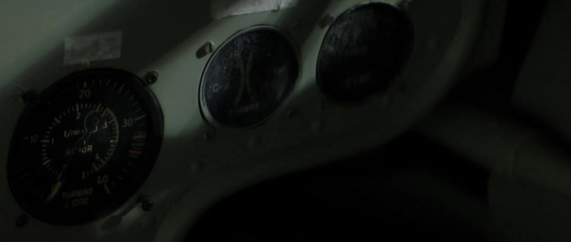 Light moving across a vintage plane dashboard