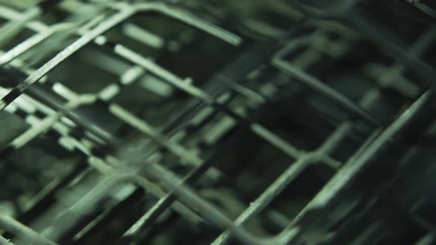 Close up of a metal grill