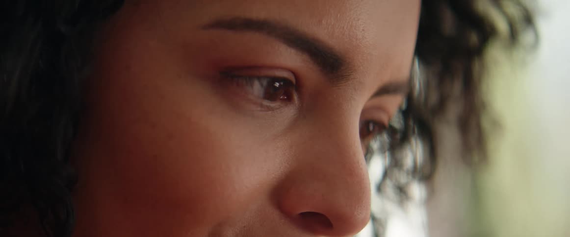 A woman is emotional as she reflects on something