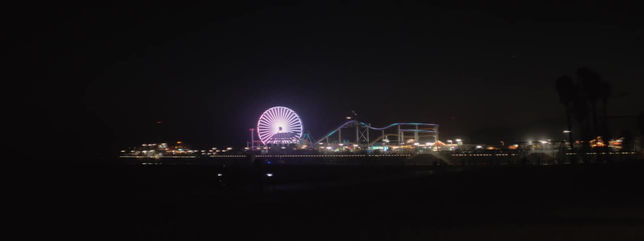 The carnival lights up the night