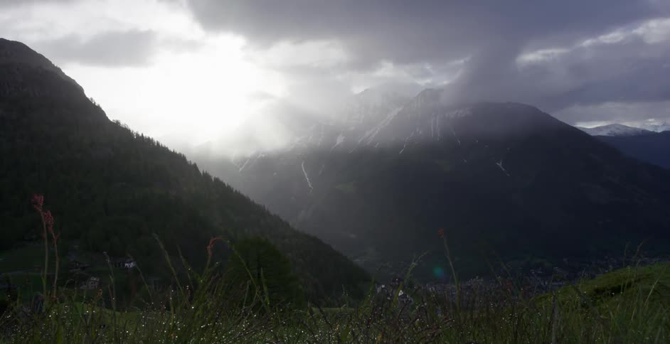 Clouds over a mountain range