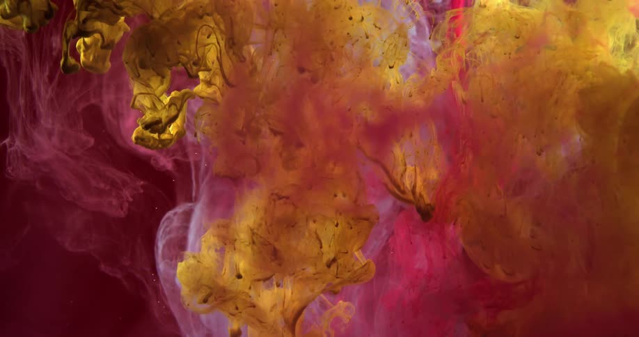 Liquid dyes mixing together