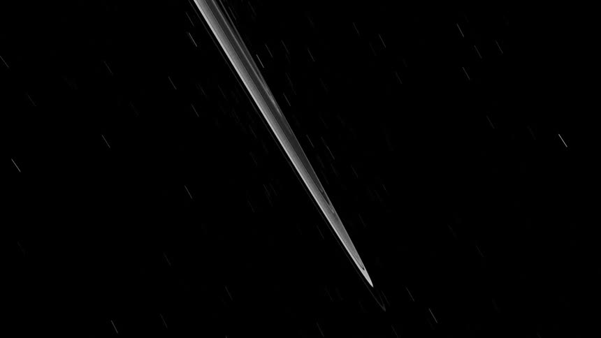 The planet saturn casts a shadow over its ring system