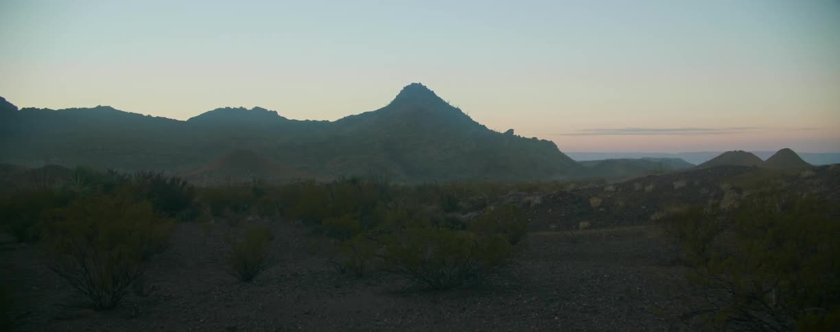 The desert is empty at sunset