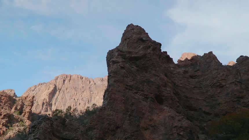 Close up view of a peak on a canyon
