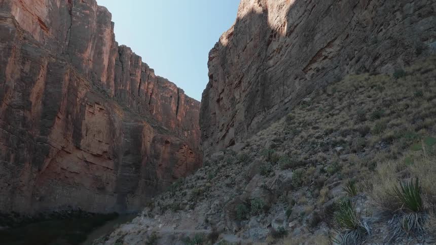 View of the side of two canyons