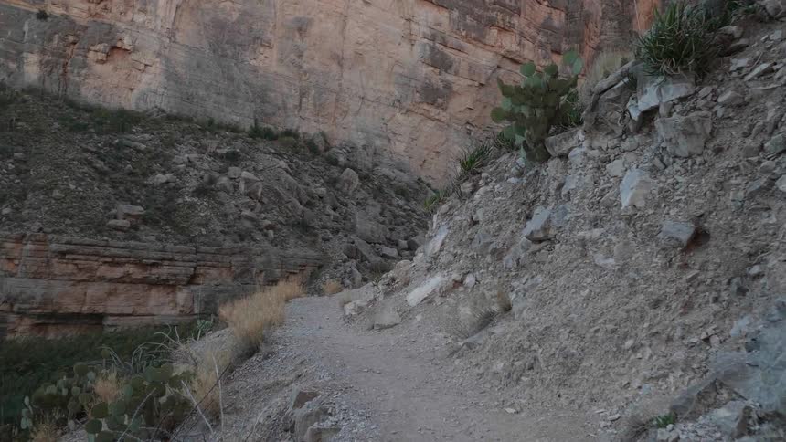 A narrow path on a canyon