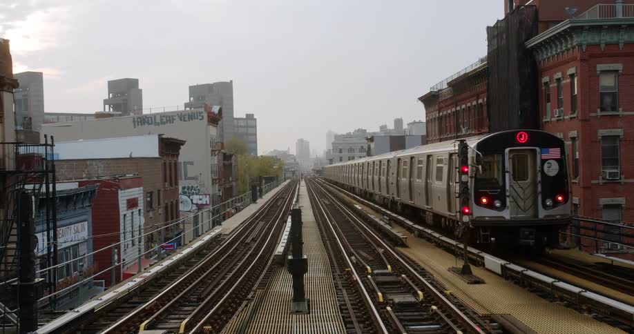 Passenger train arrives at the train station