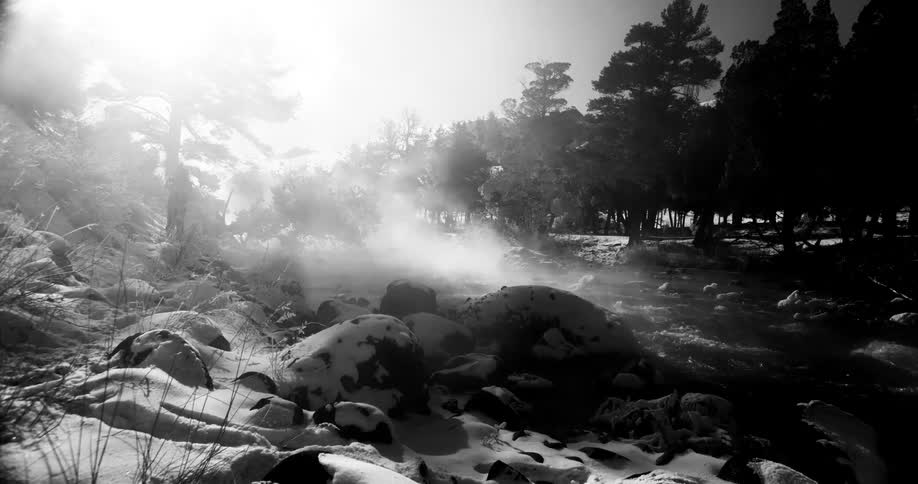 A river is flowing outdoors