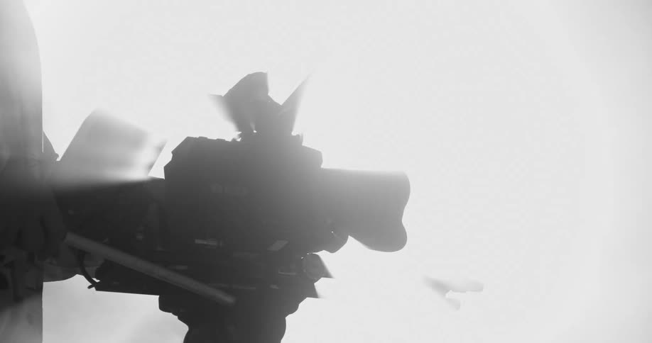 Photography camera being turned as fog envelops it