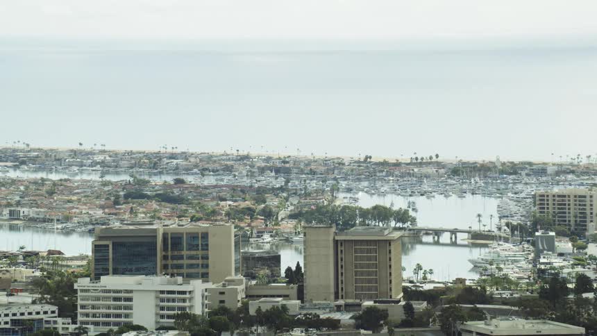 The water runs around the middle of the city