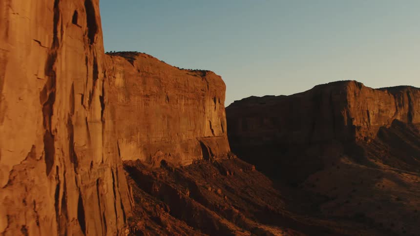 Aerial shot of a tall sheer cliff