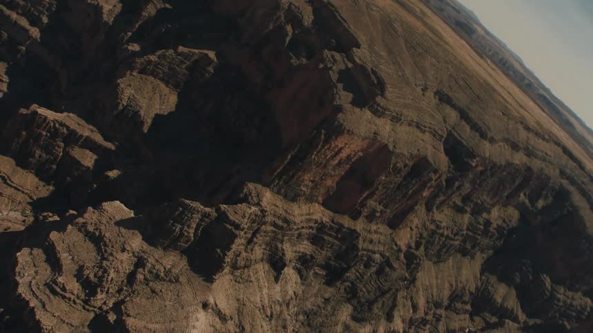 Aerial view of a large canyon