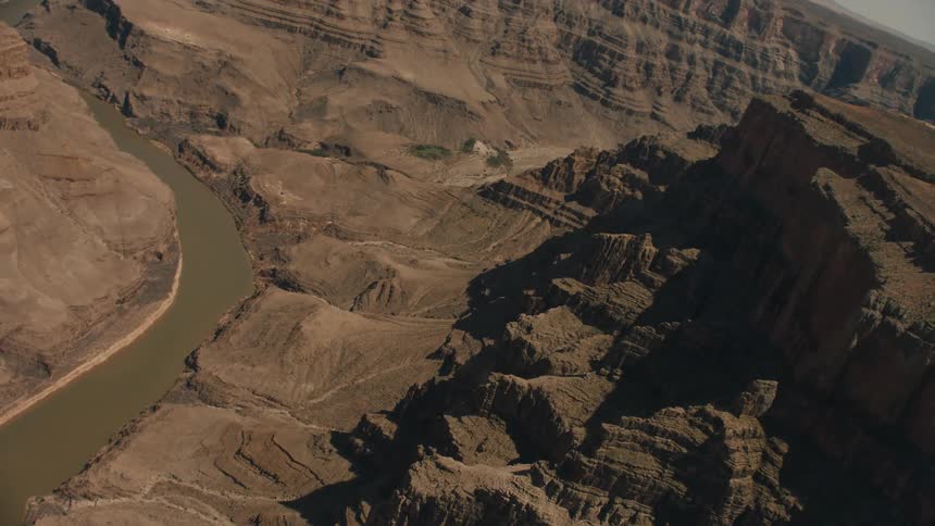 A river winds through a rocky valley