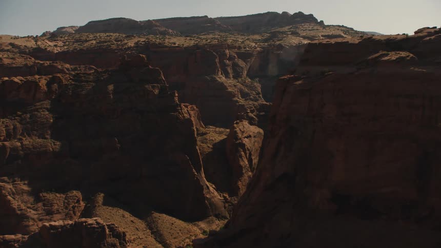 The canyon is giving off a shadow below