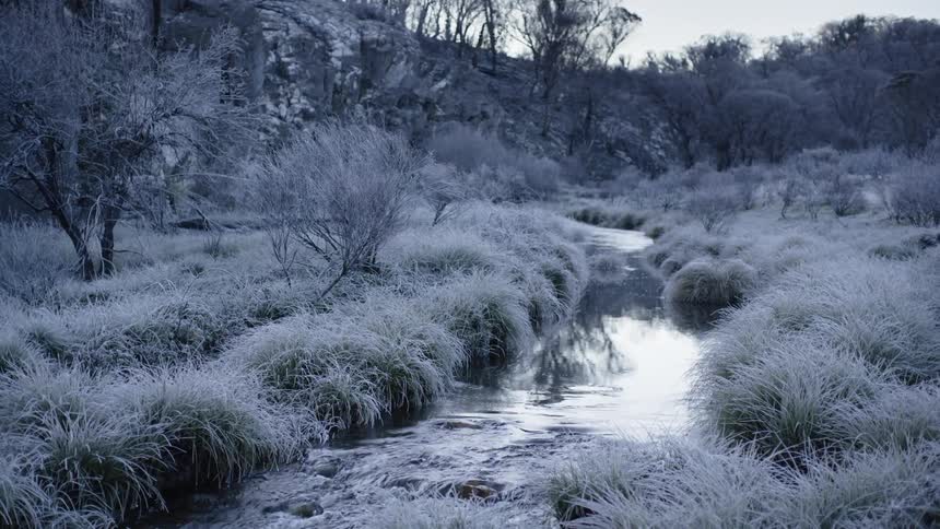 A river flowing past plants and trees