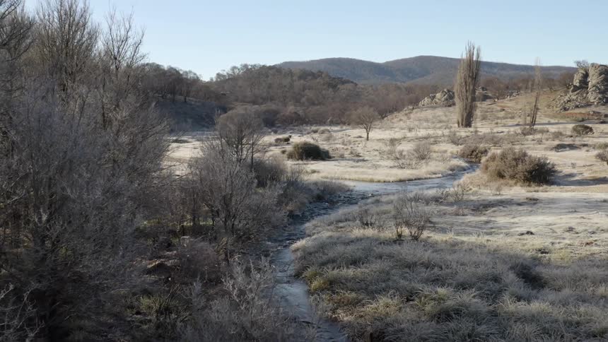 A river flowing across the landscape