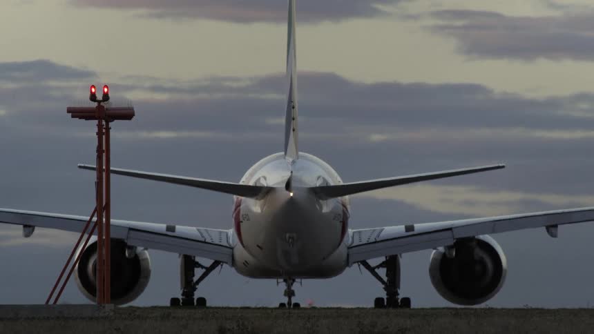 An airplane on the ground