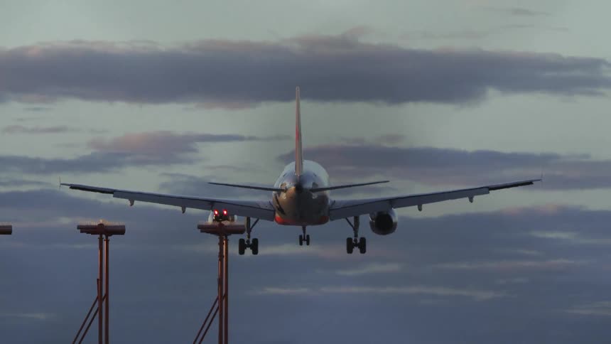 An airplane landing