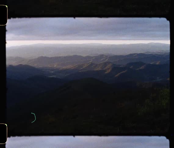 Vintage film footage of mountains
