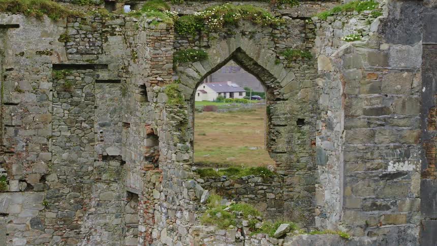 The castle building is broken down