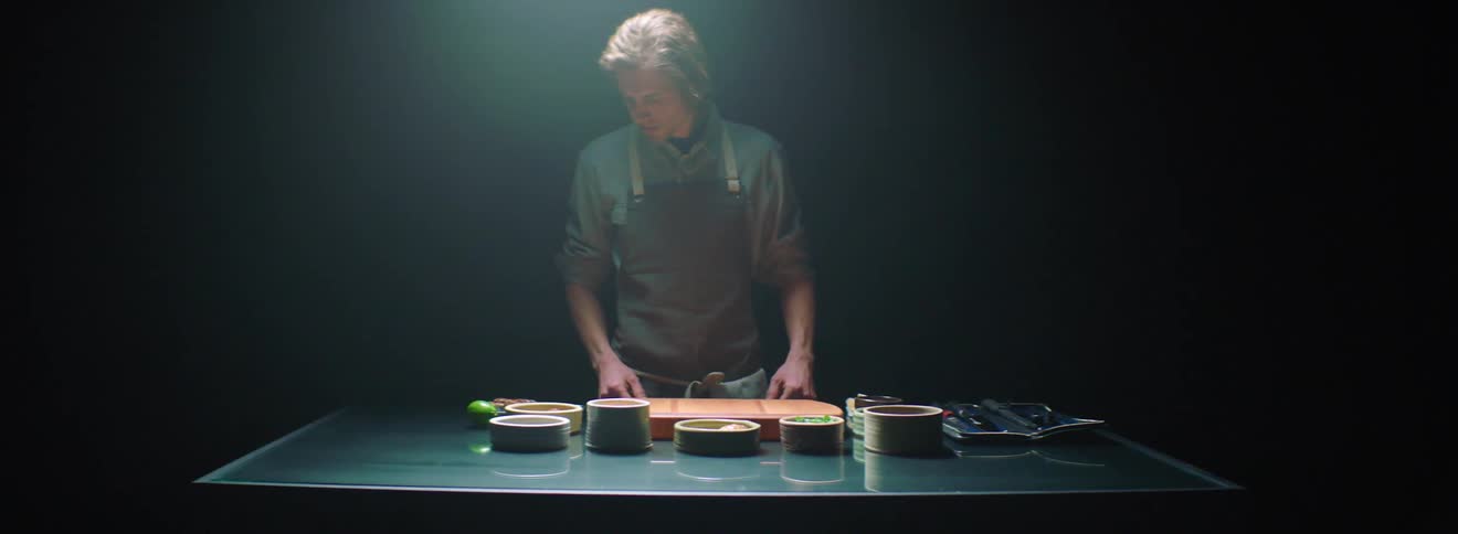 Man approaches kitchen island