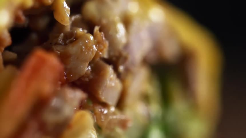A wrap with meat and vegetables