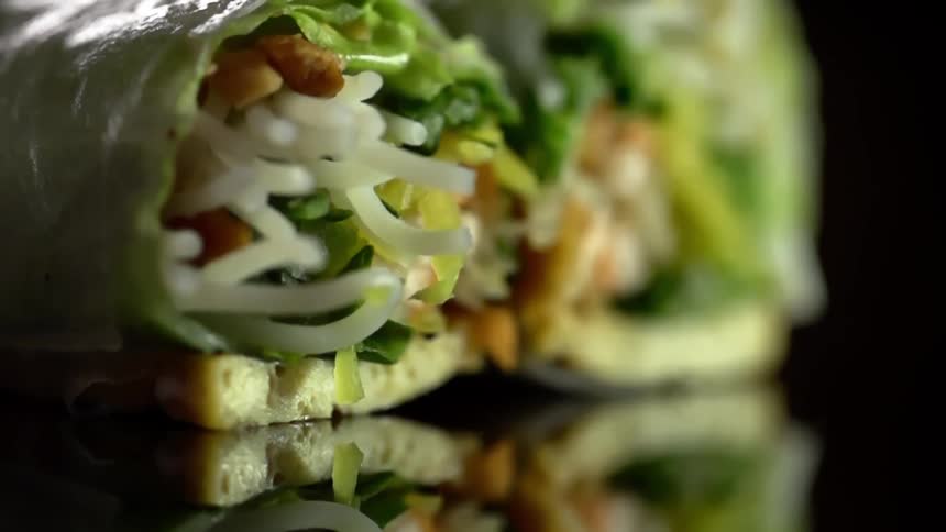 The wrap is full of many vegetables