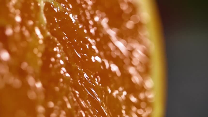 Close up of a half juicy orange