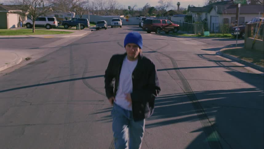 A man is running on the street