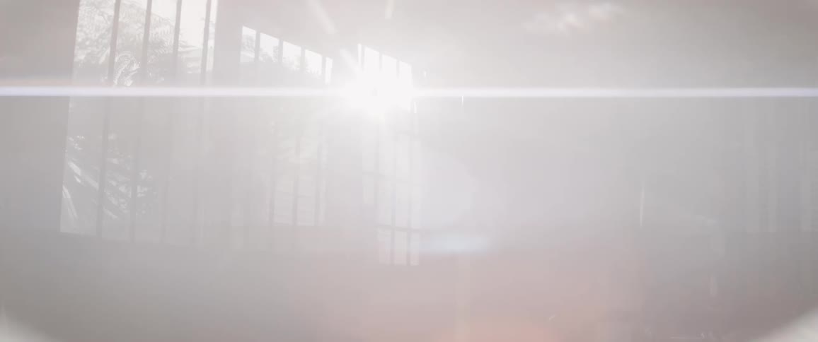 Sun shines through an abandoned building