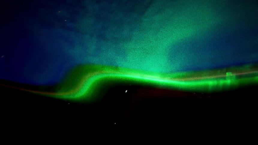 A shooting star moves in space