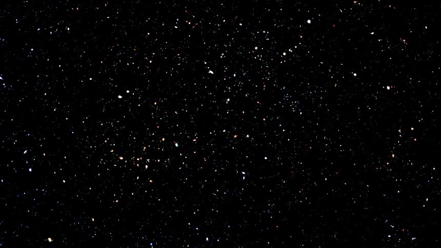 Hundreds of stars glow in the night sky